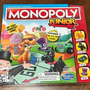 MONOPOLY Jr. Board Game with Top Hat Token New Sealed